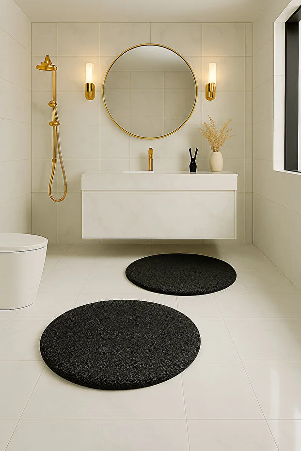 Yuvarlak Yumuşak Kaymaz Taban Peluş Yıkanabilir Banyo Oturma Odası Halı